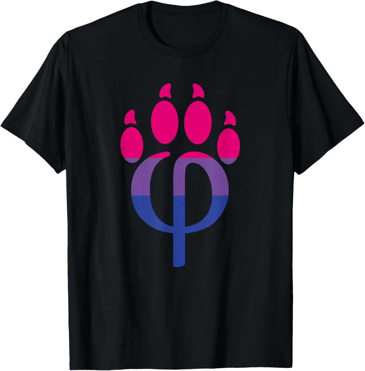 Bisexual Furry Pride Phipaw Bi T-Shirt - T-Shirt | Black