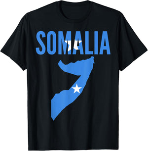 Somali - Somalia Country Map Flag T-Shirt - T-Shirt | Black