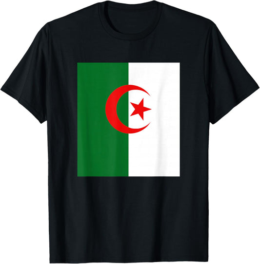 Flag of Algeria - Algerian Football Team Fans T-Shirt - T-Shirt | Black