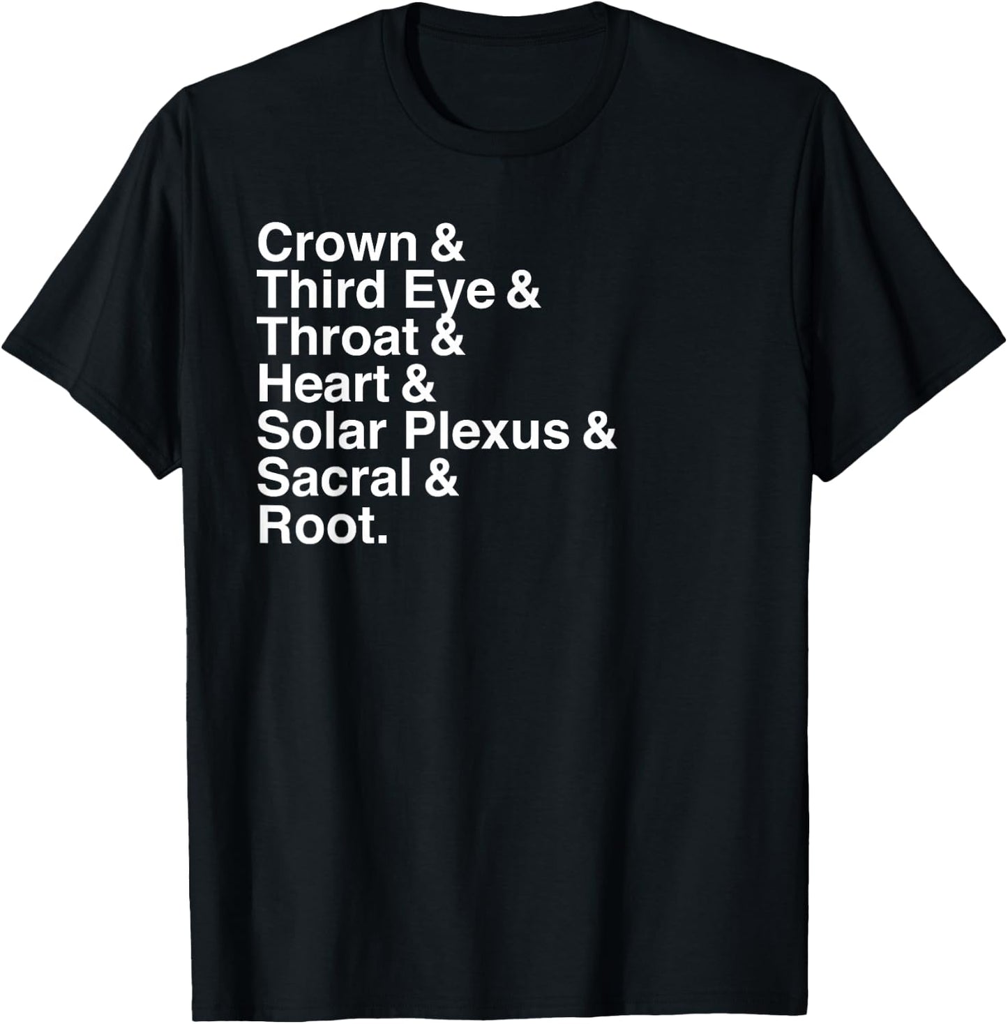 Yoga, Seven Chakras Helvetica Graphic T-Shirt - T-Shirt | Black