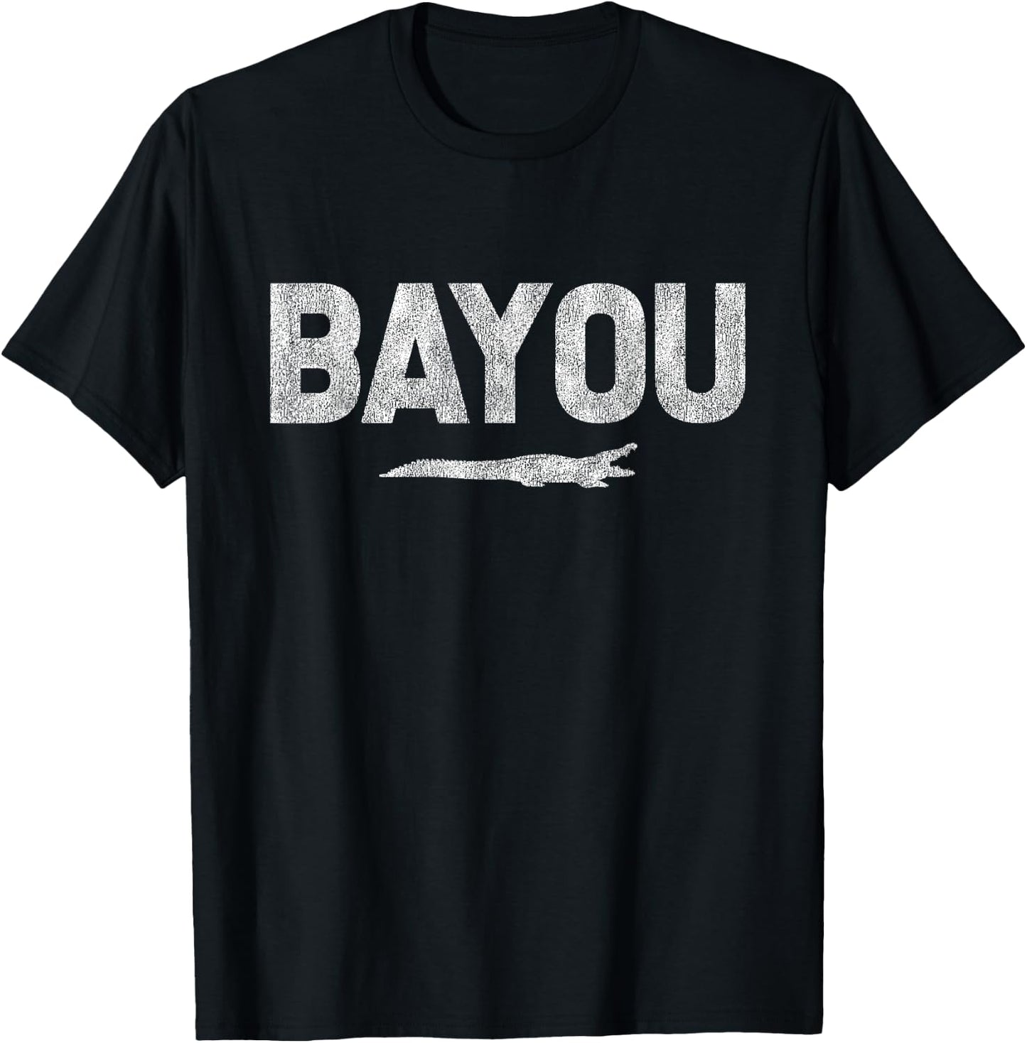 BAYOU ALLIGATOR Distressed T-Shirt - T-Shirt | Black