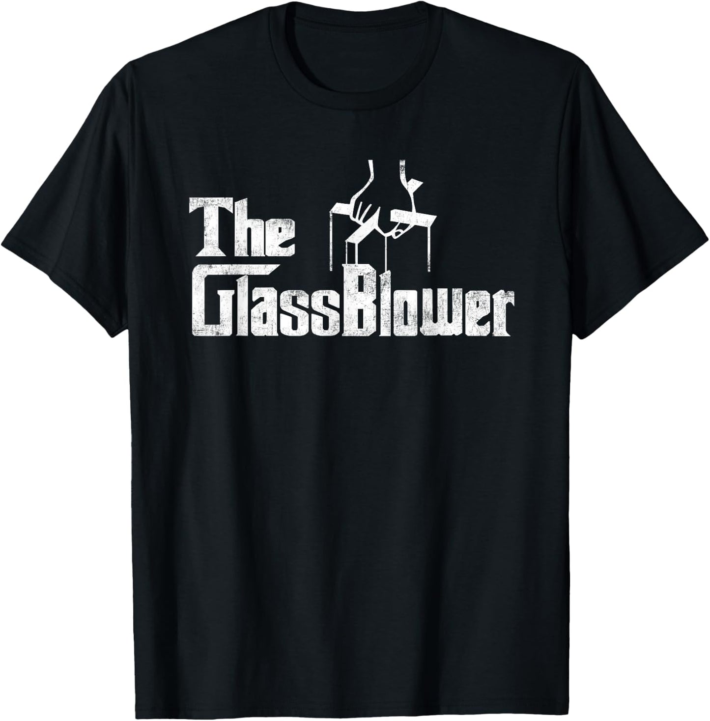 The Glassblower glass blower Blowing Funny Distressed T-Shirt - T-Shirt | Black