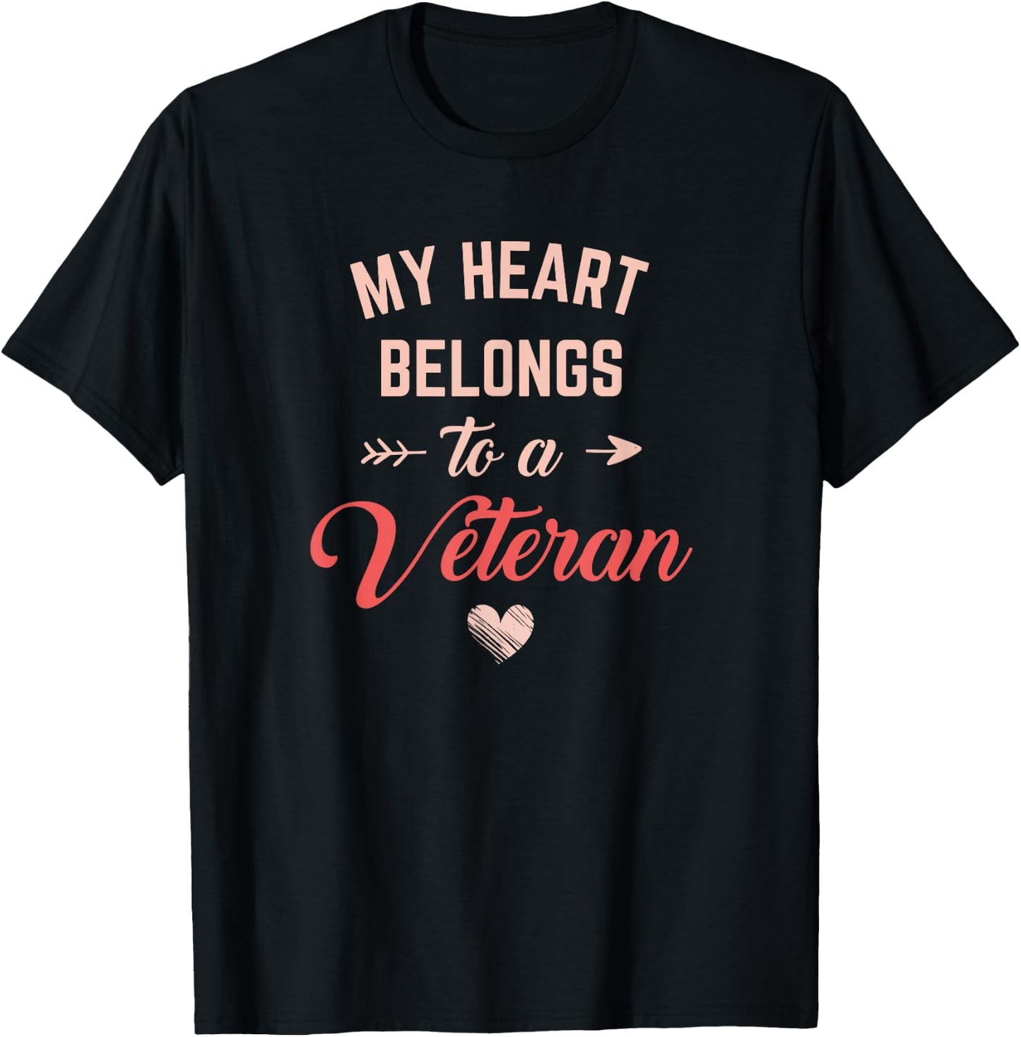 Cute Veteran Wife Girlfriend T-Shirt - T-Shirt | Black