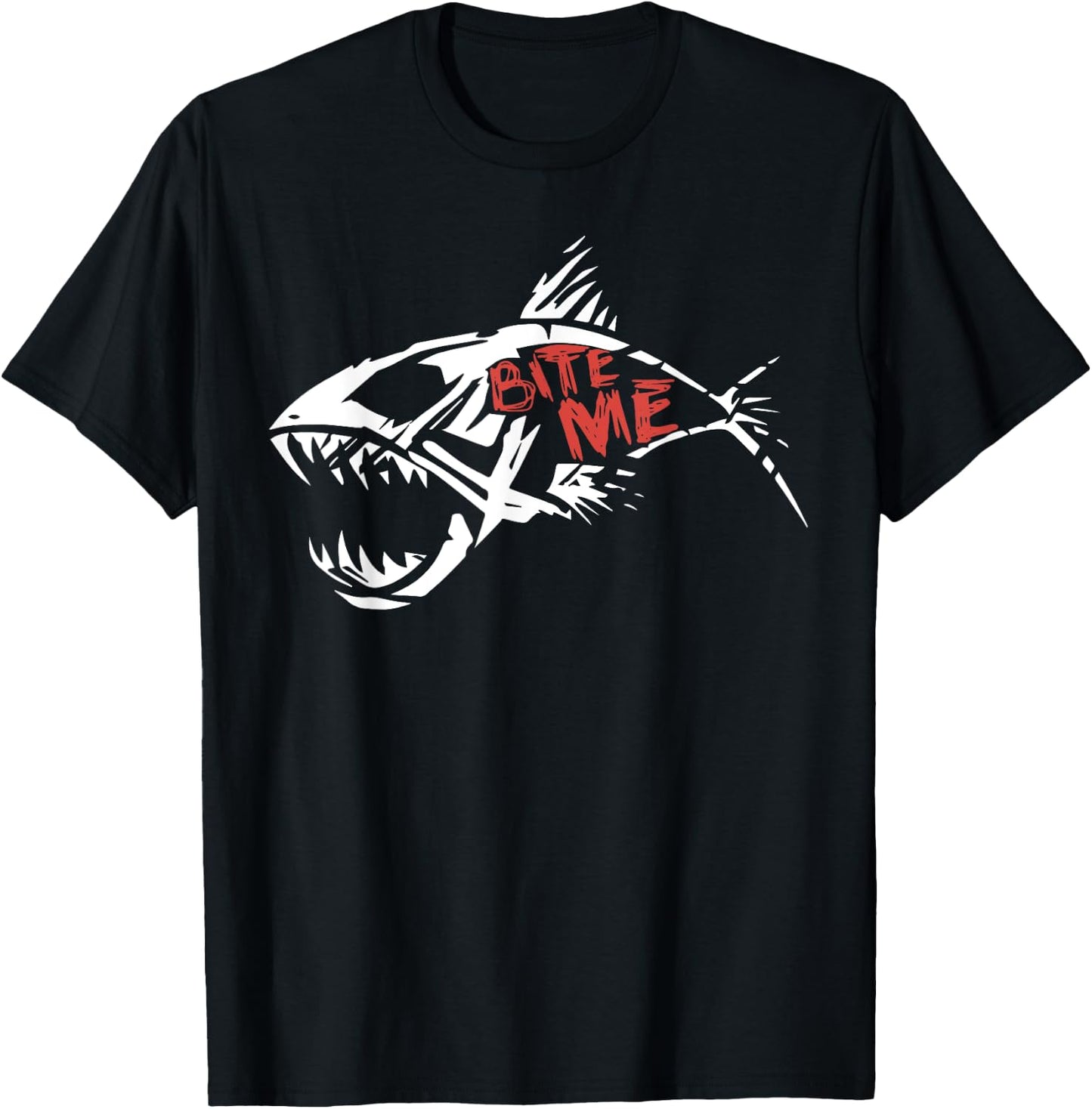 Bite Me Shirt Shark Funny Fishing T-Shirt - T-Shirt | Black