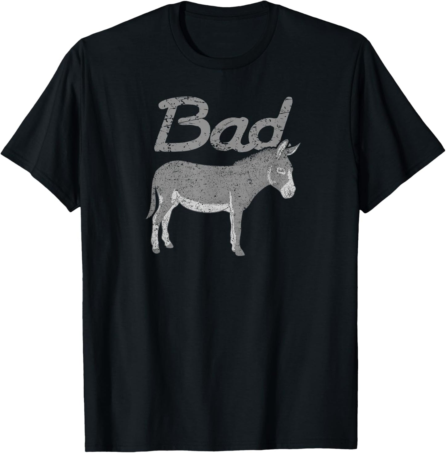 Bad Donkey Shirt Funny Ass Donkey Distressed T-Shirt - T-Shirt | Black