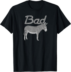 Bad Donkey Shirt Funny Ass Donkey Distressed T-Shirt - T-Shirt | Black
