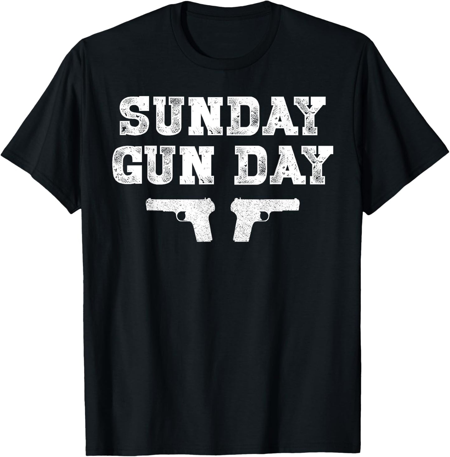 Sunday Gunday Gun Owner Shooting Shirt Funny Gift T-Shirt - T-Shirt | Black