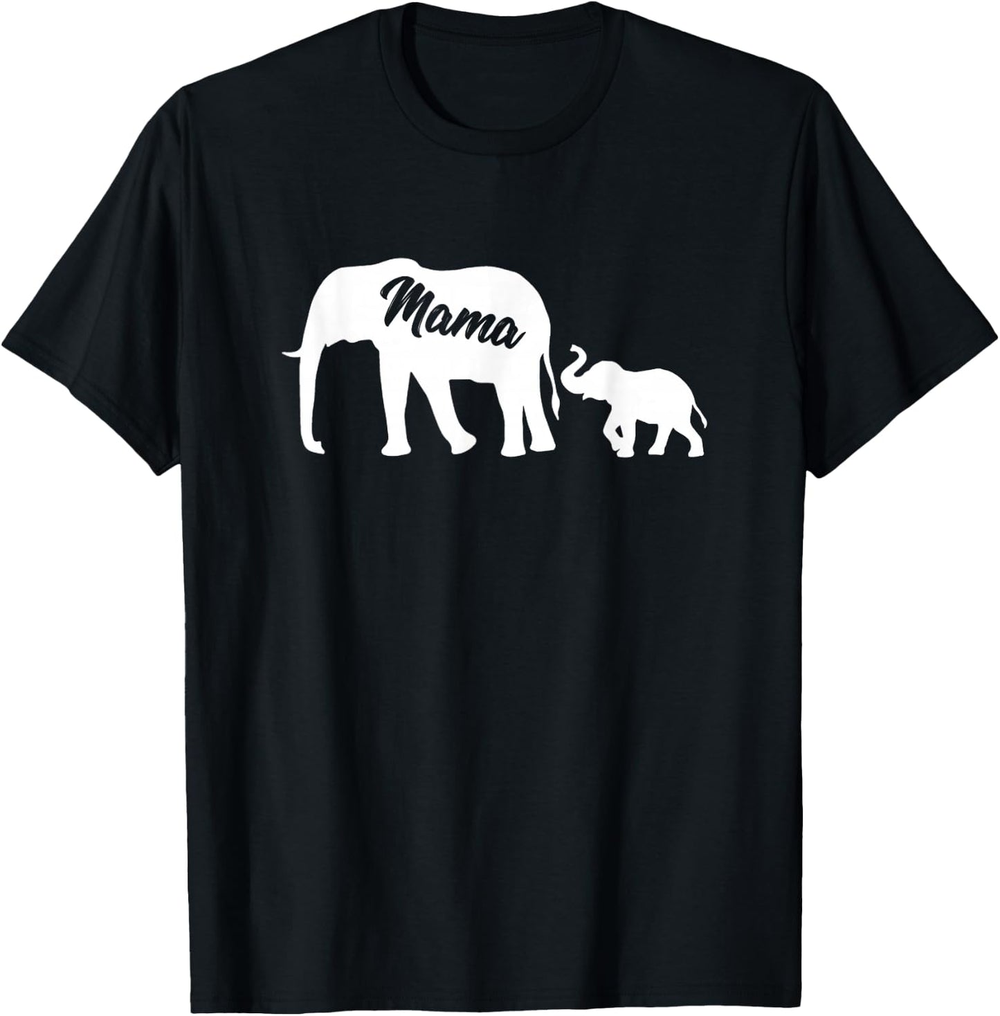 Elephant Mama With Baby Mother's Day Mom Gift T-Shirt - T-Shirt | Black