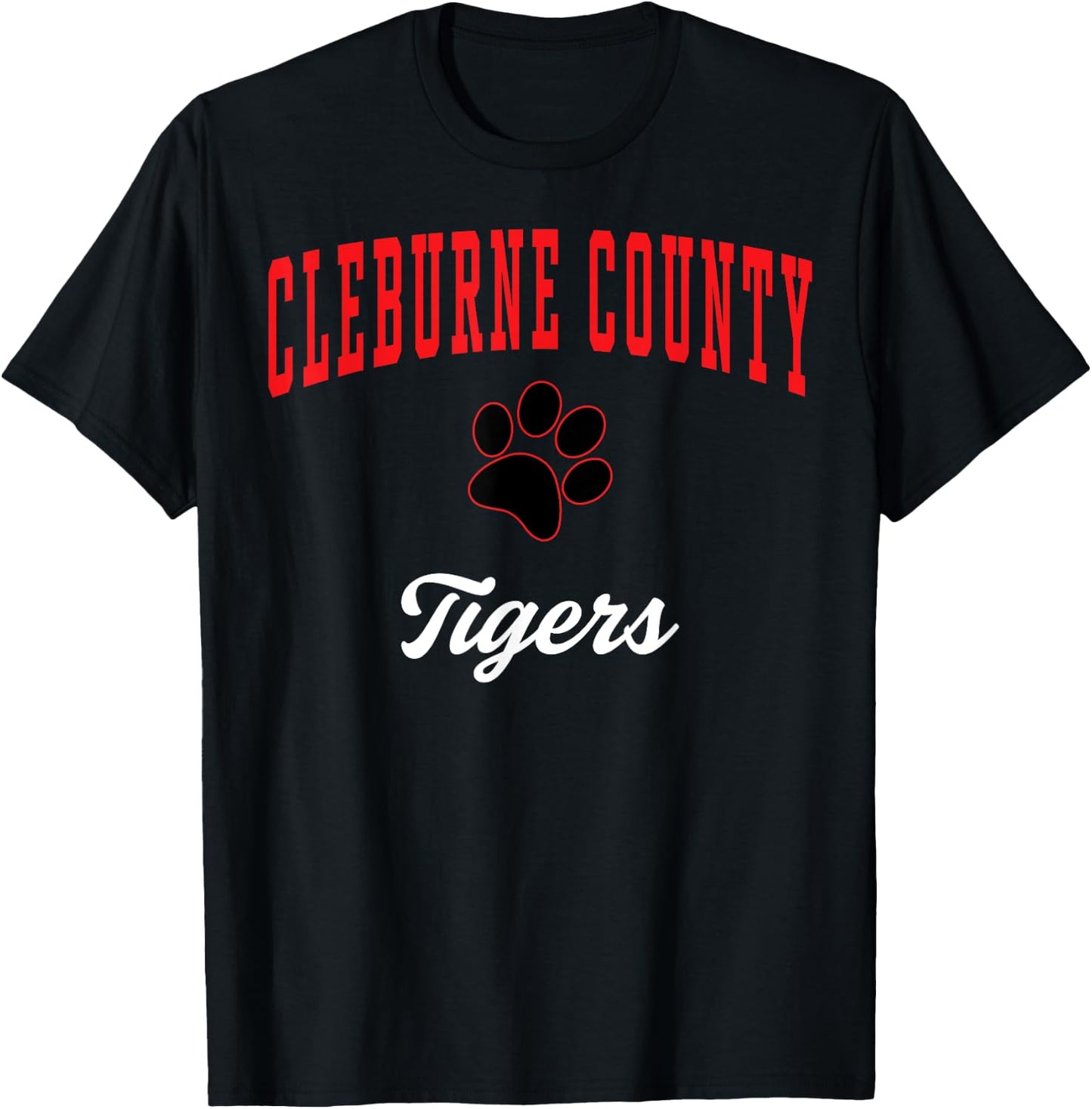 Cleburne County High School Tigers C3 T-Shirt - T-Shirt | Black