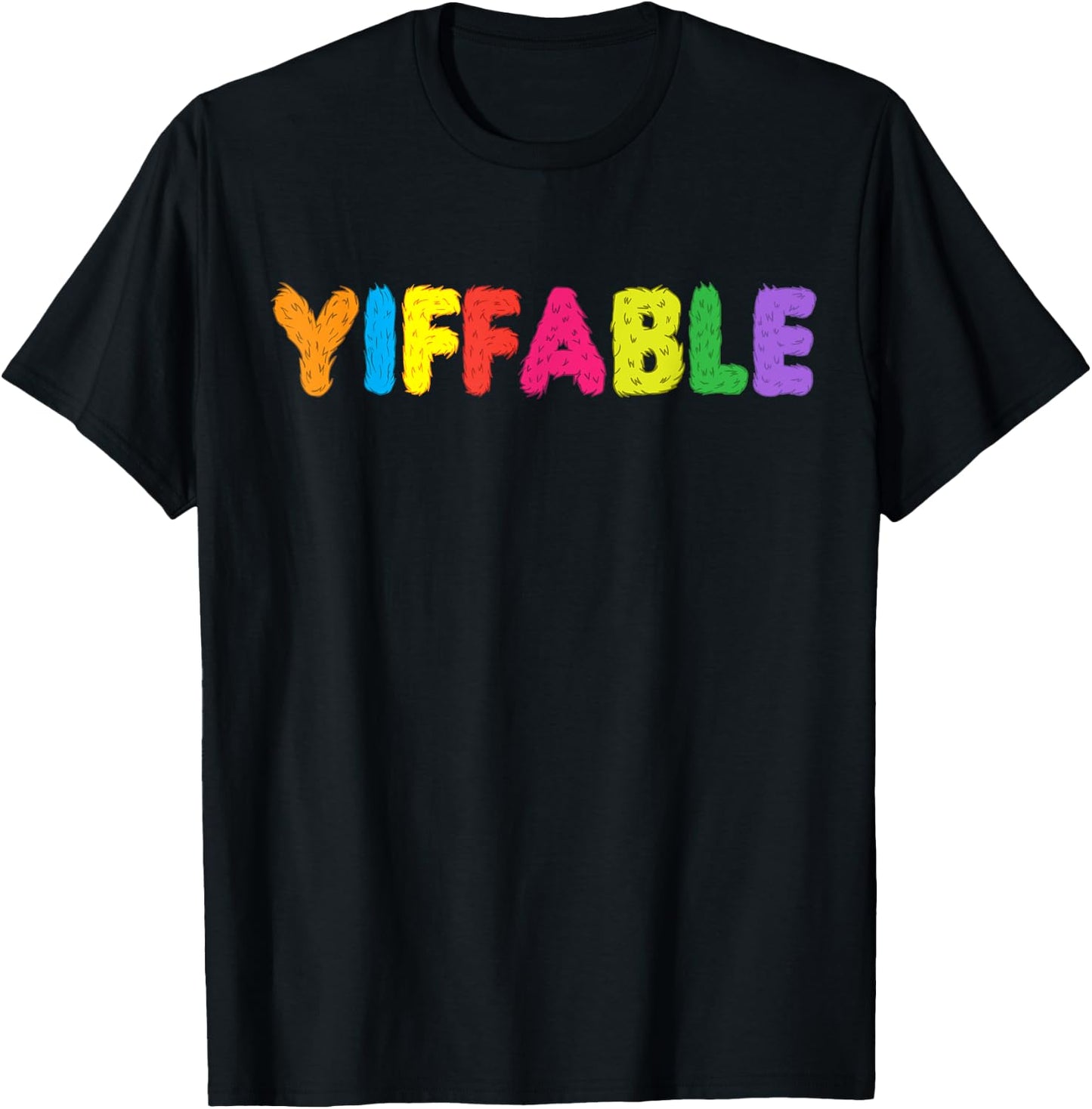 Furry shirt - Yiffable Rainbow Yiff T-Shirt - T-Shirt | Black