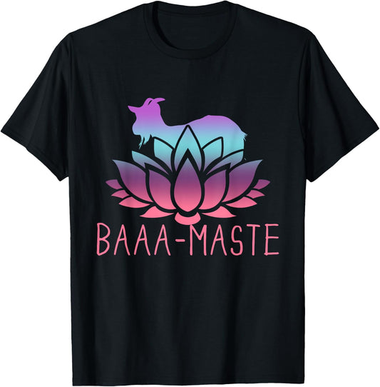 Baaa-maste Goat Yoga Namaste Spiritual Meditation Om Nayah T-Shirt - T-Shirt | Black