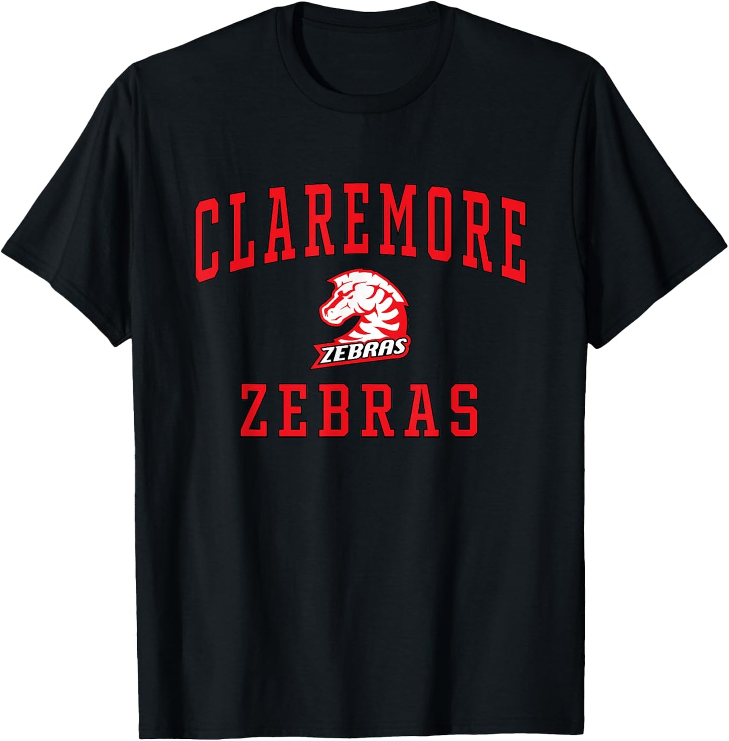 Claremore High School Zebras C1 T-Shirt - T-Shirt | Black