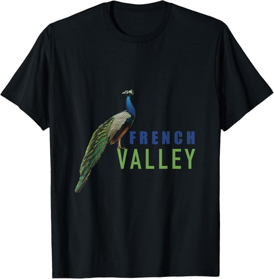 Peacock French Valley T-Shirt - T-Shirt | Black