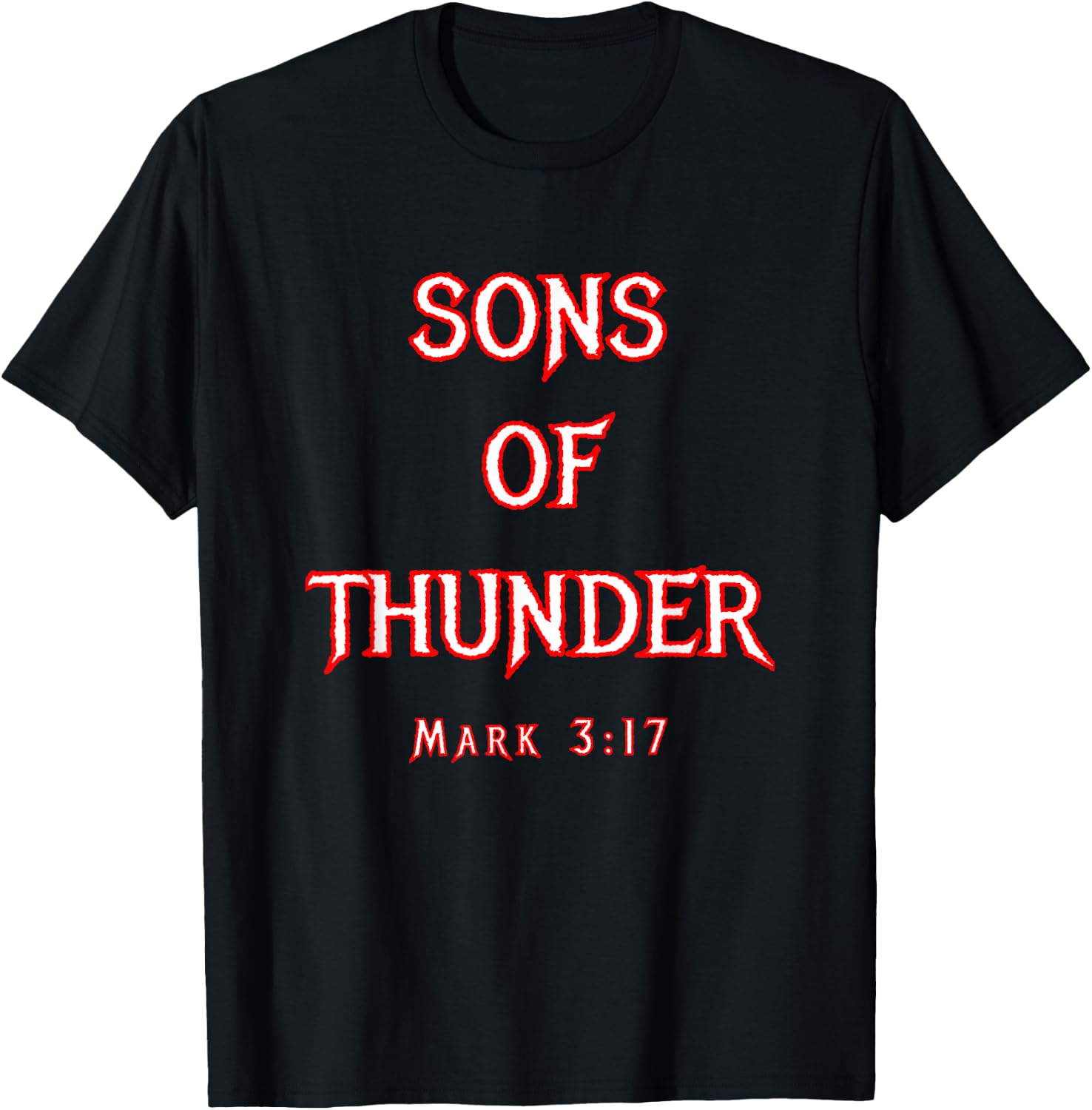 Sons Of Thunder Zebedee James and John Mark 3:17 Bible T-Shirt - T-Shirt | Black