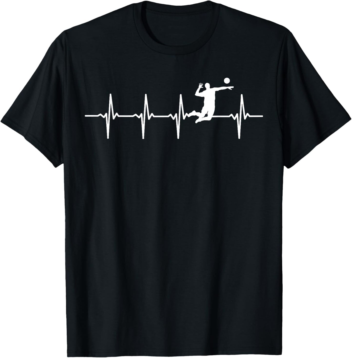 Volleyball Heartbeat - Volleyball Player T-Shirt - T-Shirt | Black