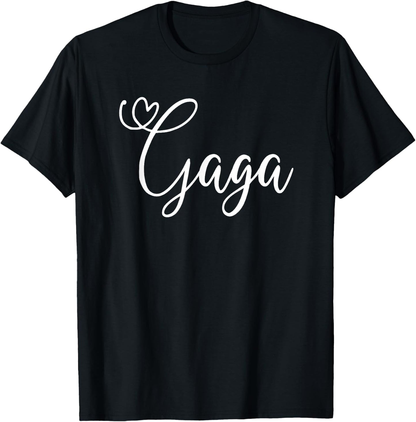 Gaga Cute Heart Grandma T-Shirt - T-Shirt | Black