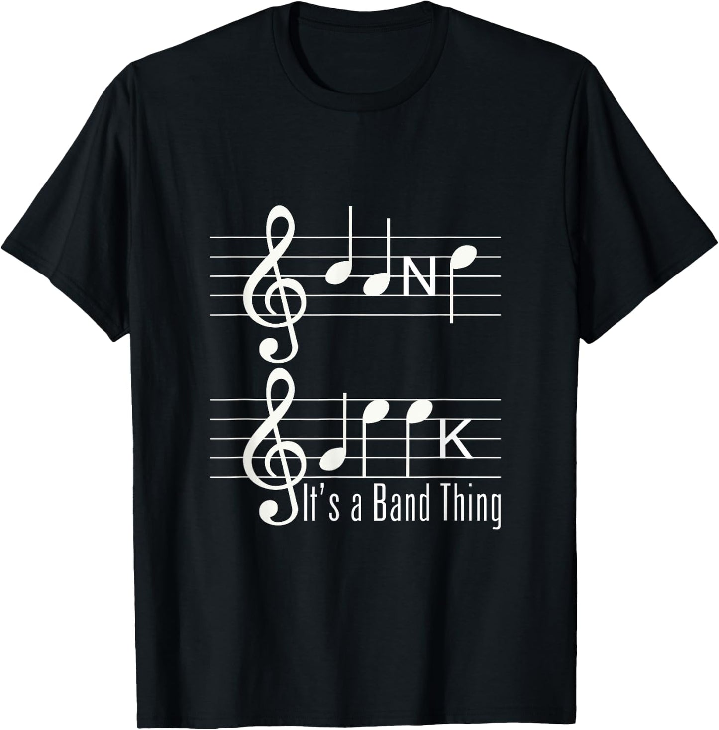 Musicians Band Geek Music Notes Spelling Funny T Shirt T-Shirt - T-Shirt | Black