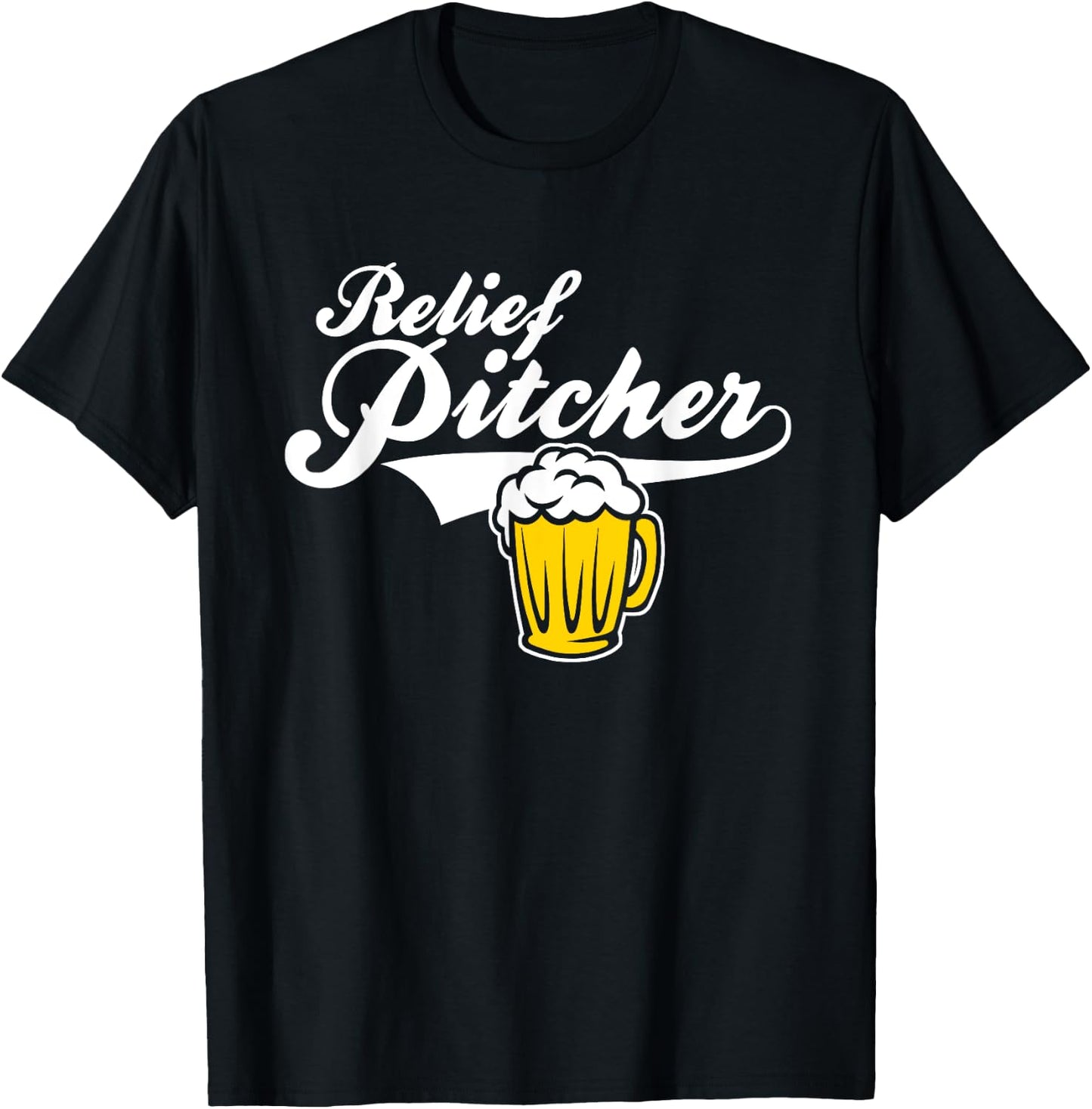 Relief Pitcher - Beer and baseball T-Shirt - T-Shirt | Black
