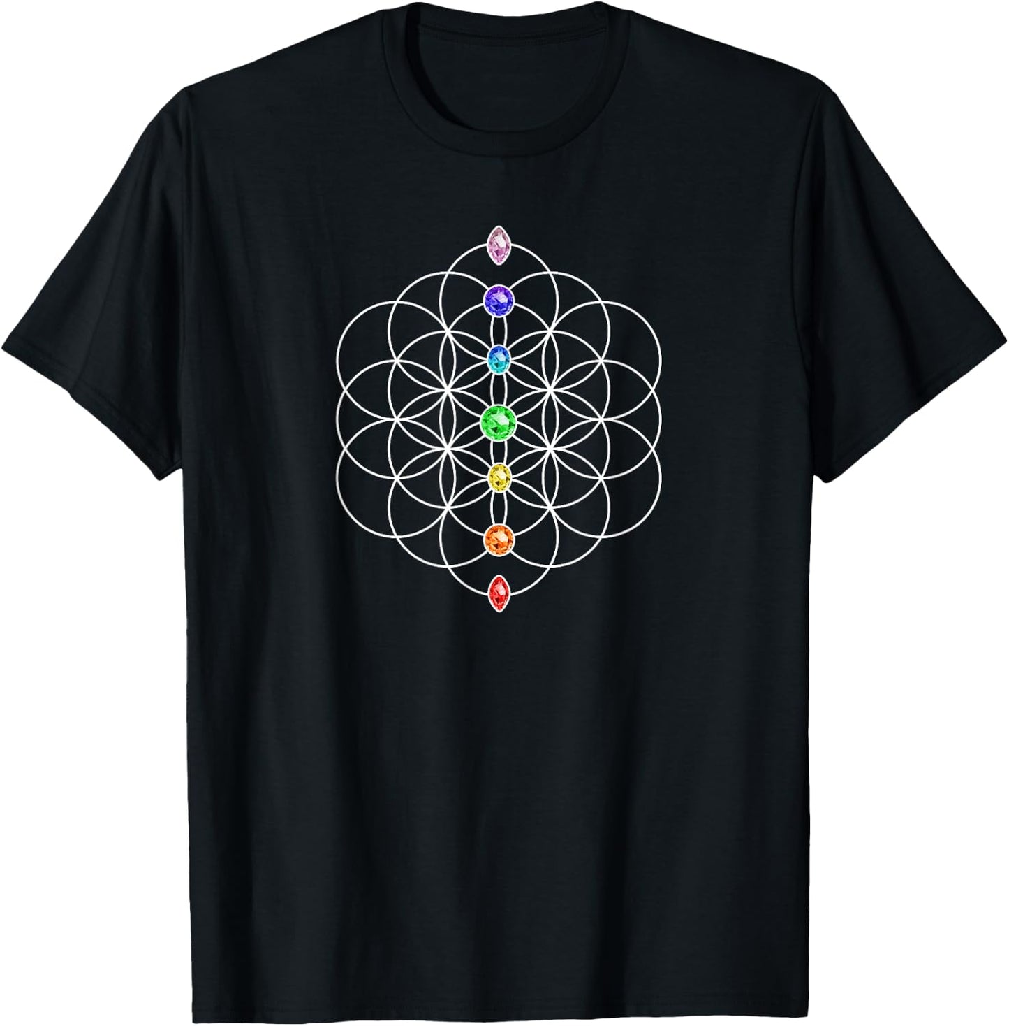 Flower of Life, Chakra, Sacred Geometrie, Yoga, Symbol T-Shirt - T-Shirt | Black