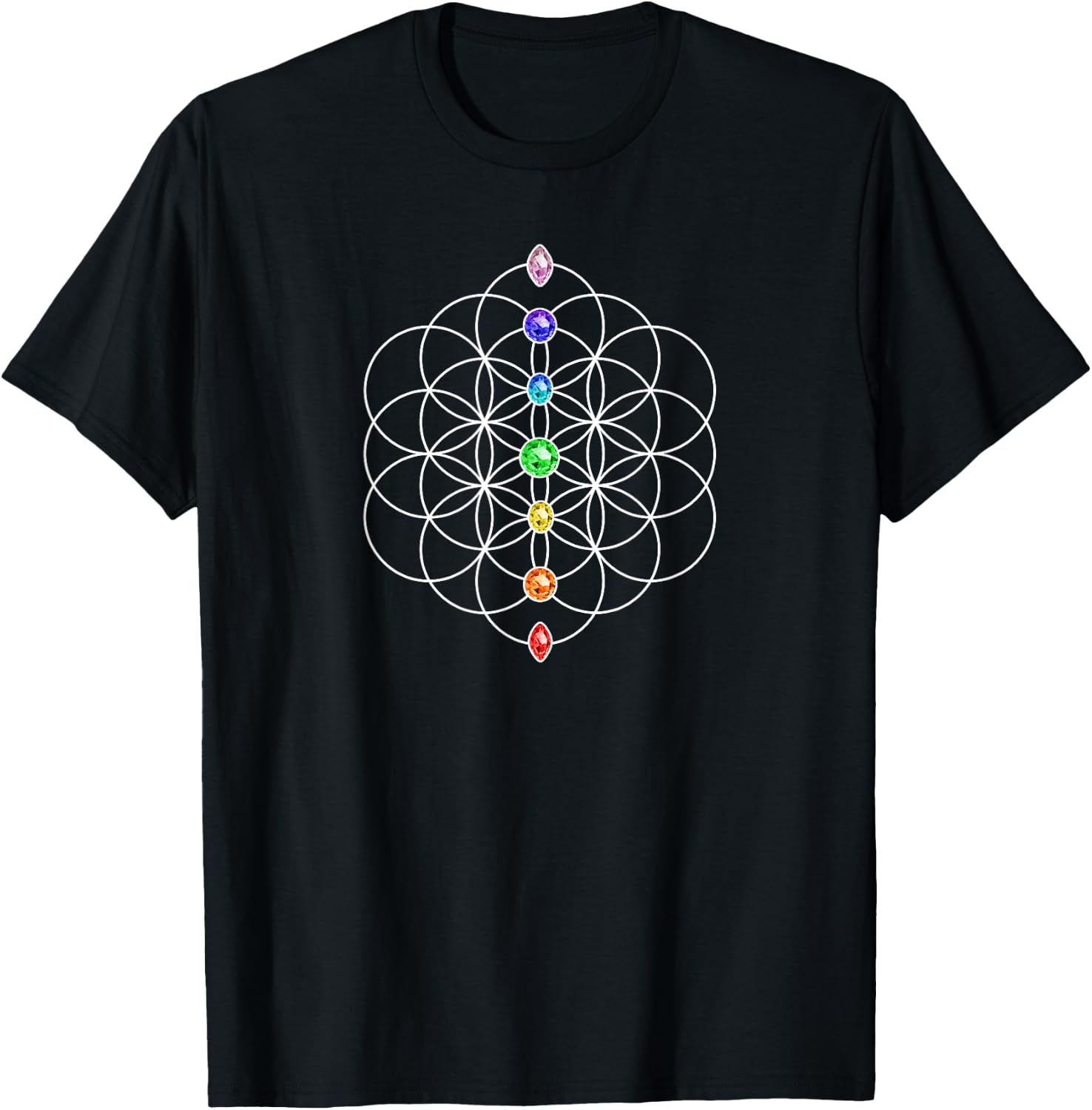 Flower of Life, Chakra, Sacred Geometrie, Yoga, Symbol T-Shirt - T-Shirt | Black