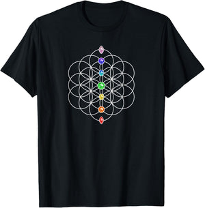 Flower of Life, Chakra, Sacred Geometrie, Yoga, Symbol T-Shirt - T-Shirt | Black