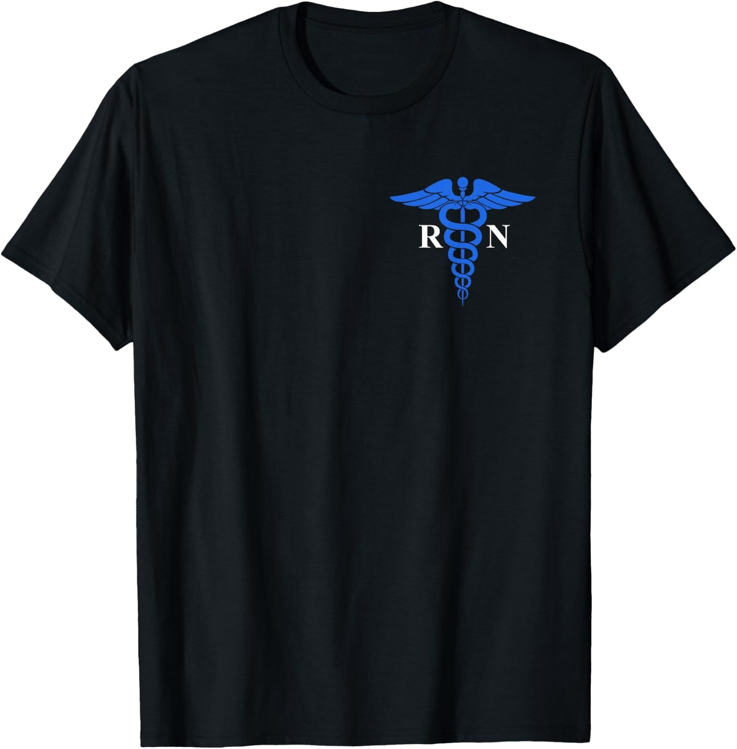 Rn Nurse Caduceus Symbol Nursing Design T-Shirt - T-Shirt | Black