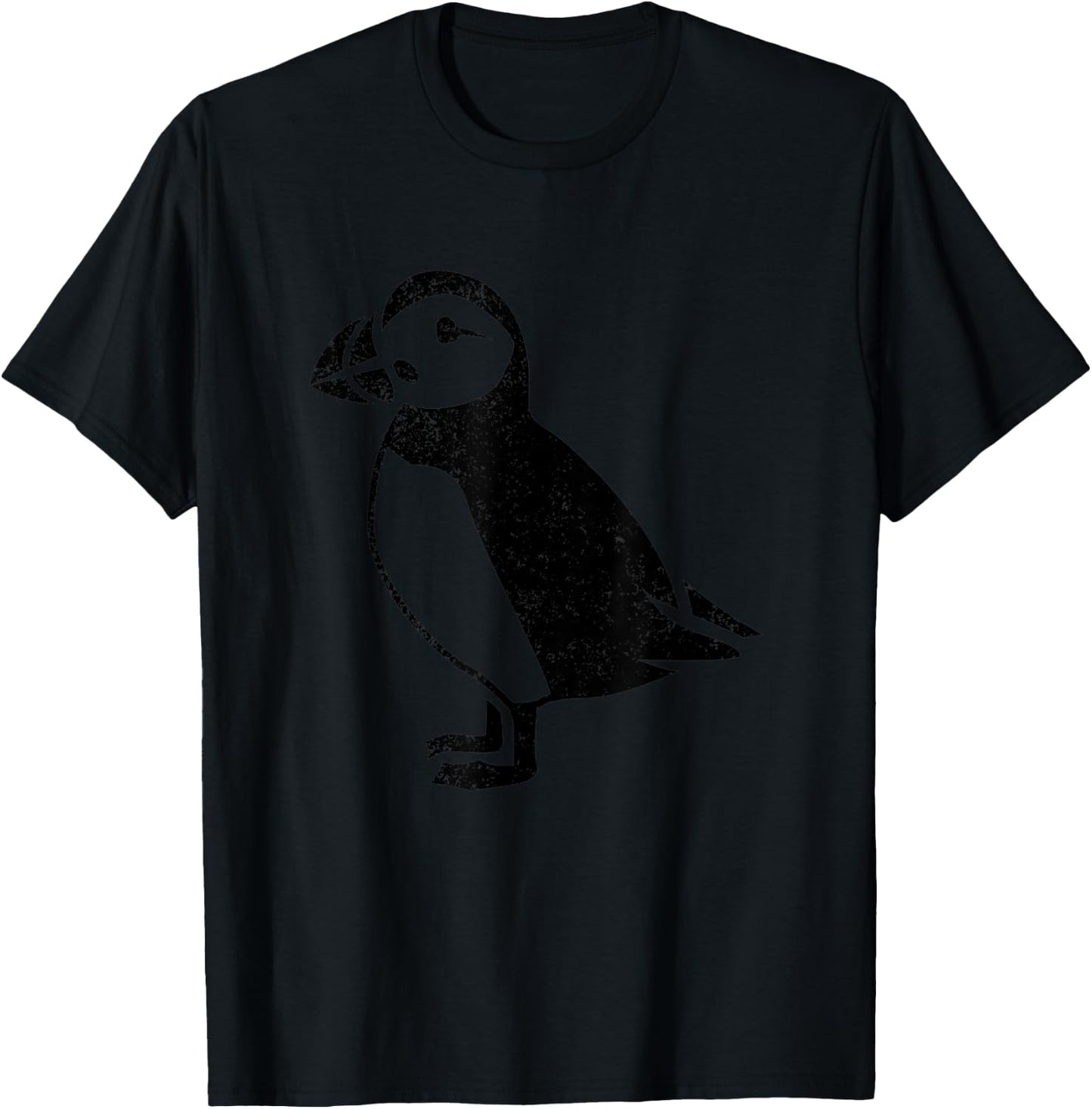 Puffin Iceland Distorted Cute Bird Black Graphic Gift T-Shirt - T-Shirt | Black