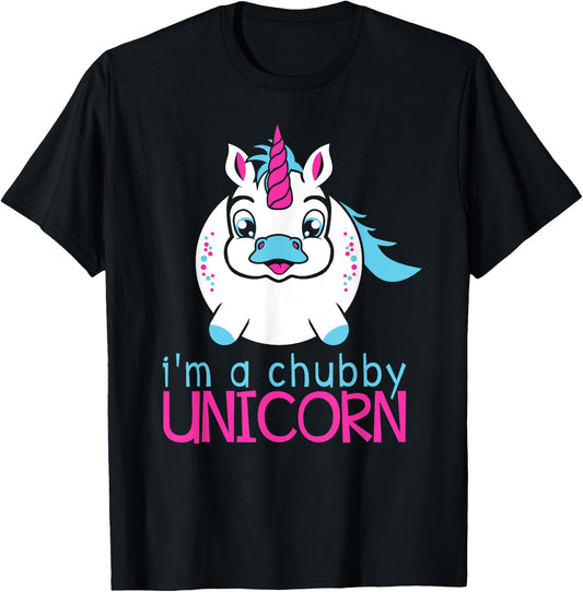 I'm A Chubby Unicorn Funny Shirt T-Shirt - T-Shirt | Black