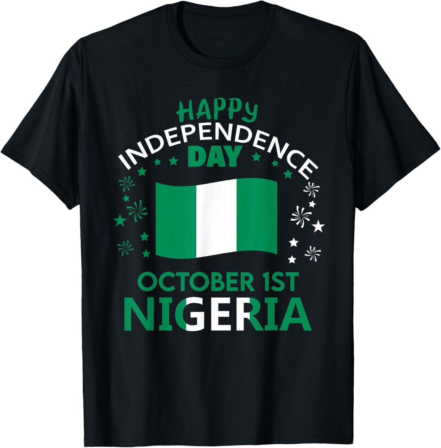 Nigeria 65th Independence Day Nigerian Pride Nigeria Flag T-Shirt - T-Shirt | Black
