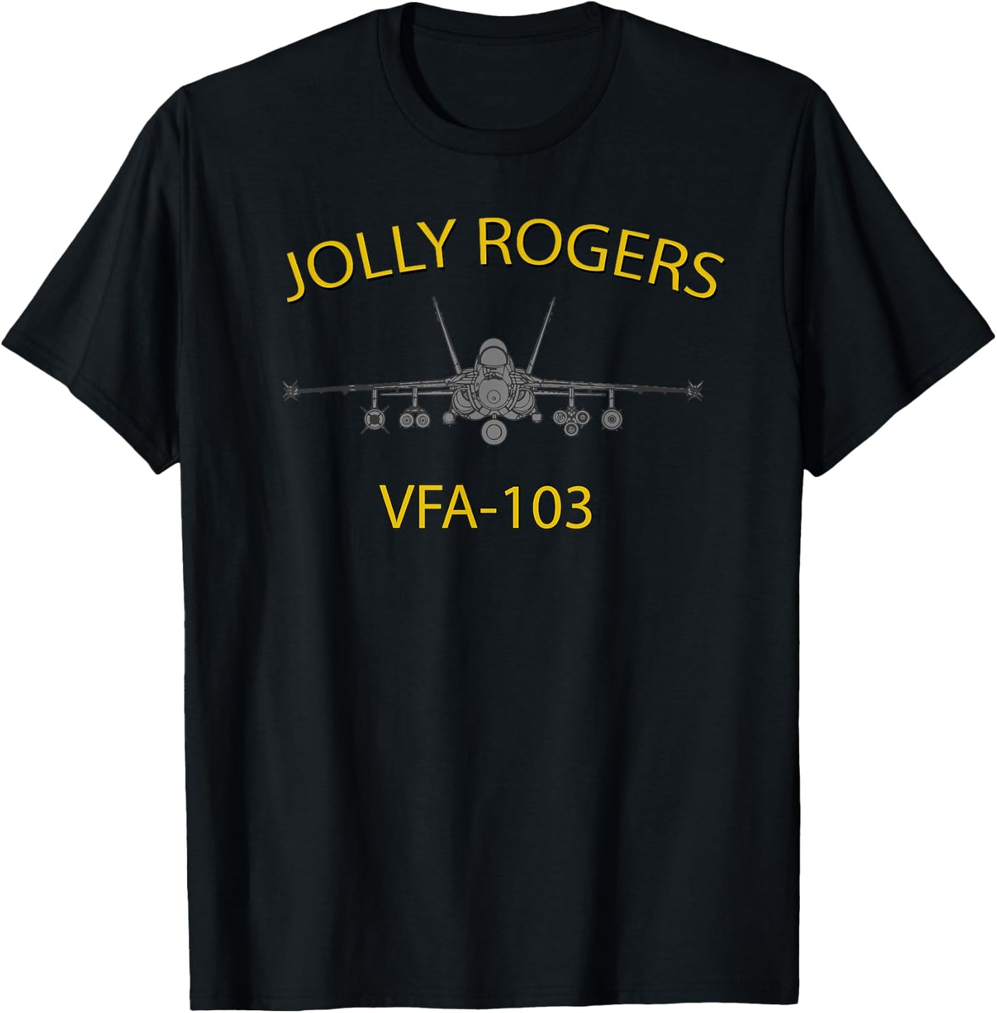VFA-103 "Jolly Rogers" Squadron F-18 Super Hornet T-Shirt - T-Shirt | Black