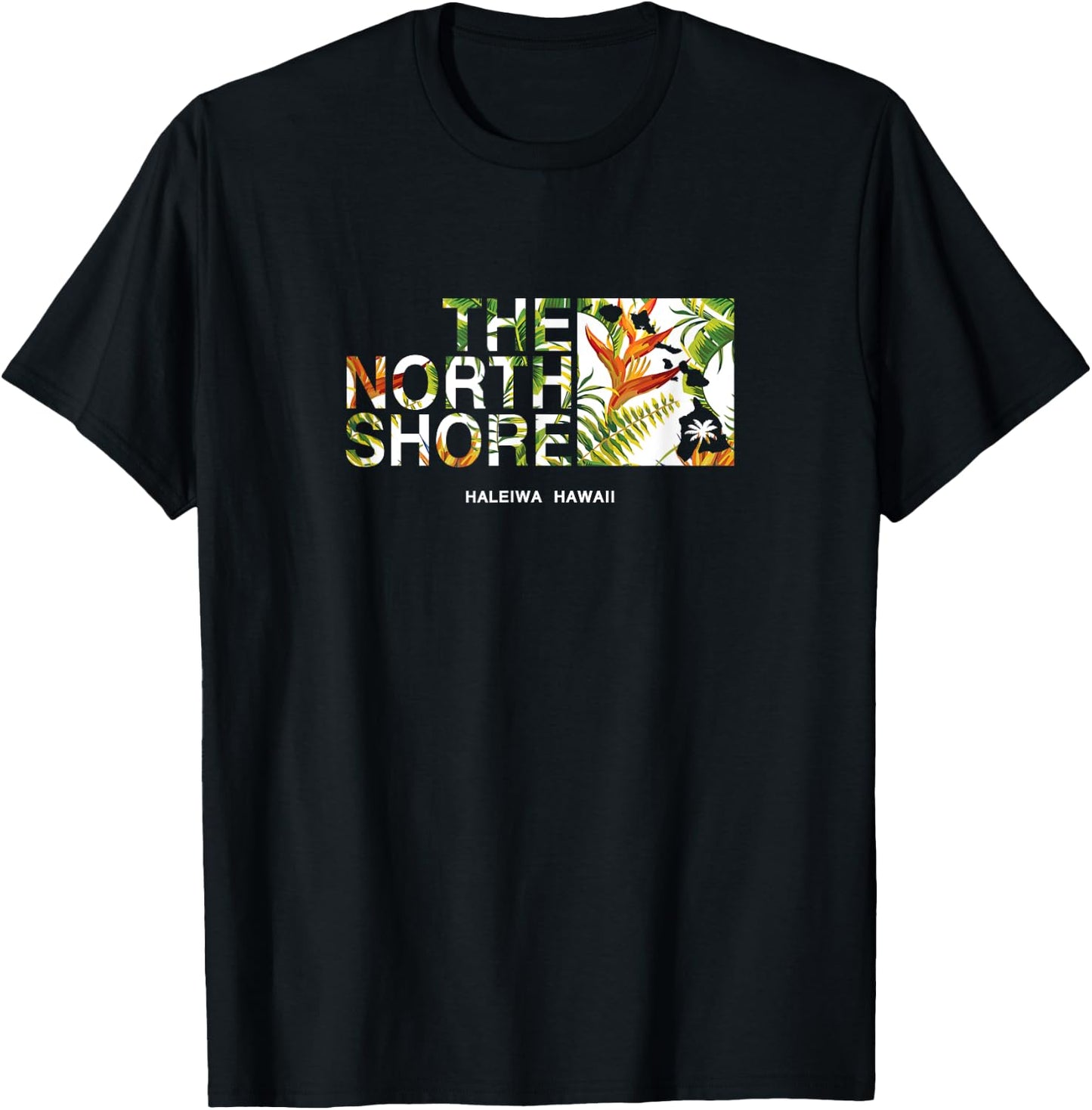 Hawaii North Shore Haleiwa Bird of Paradise T-Shirt - T-Shirt | Black