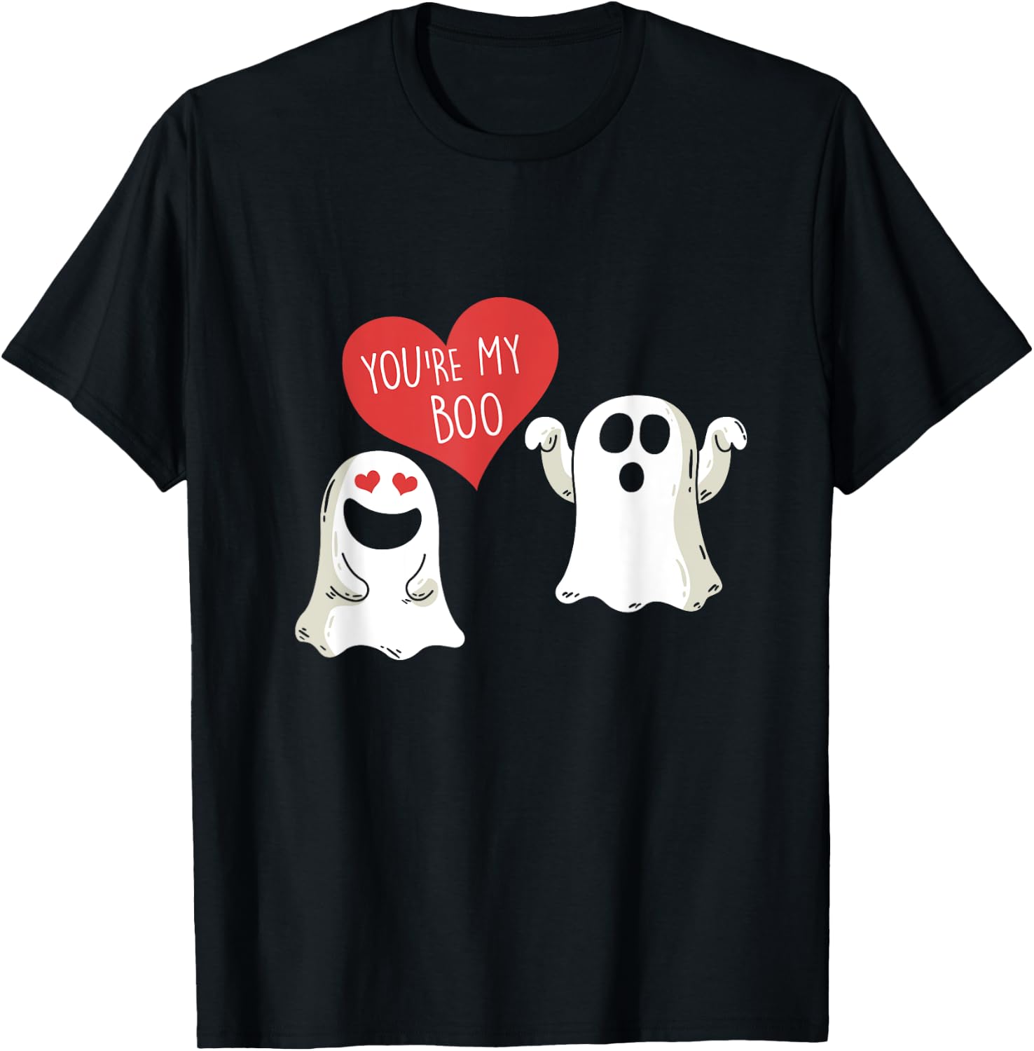Cute Ghost Couple Boo To You Halloween Du bist mein Boo T-Shirt - T-Shirt | Black