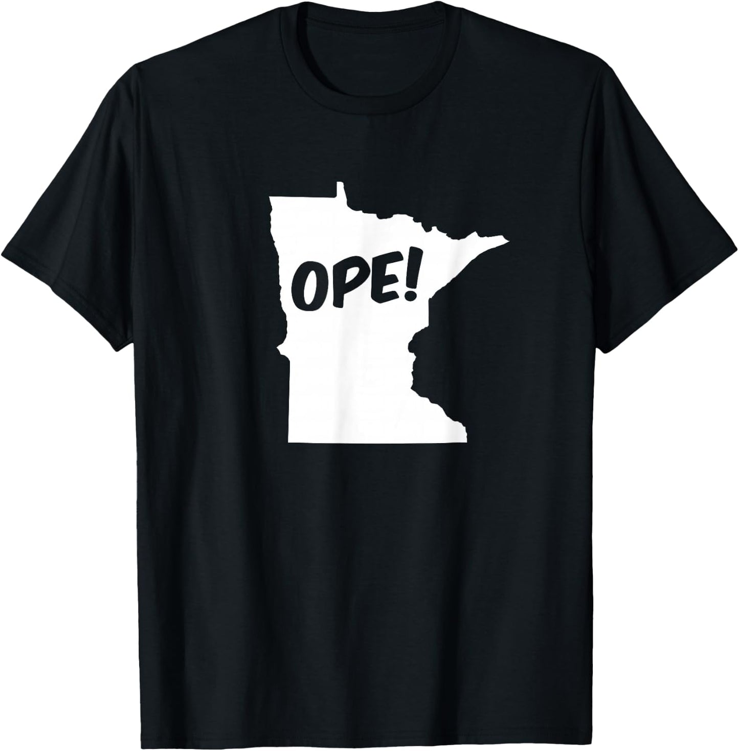Ope Minnesota State Outline Silhouette Wholesome Funny T-Shirt - T-Shirt | Black