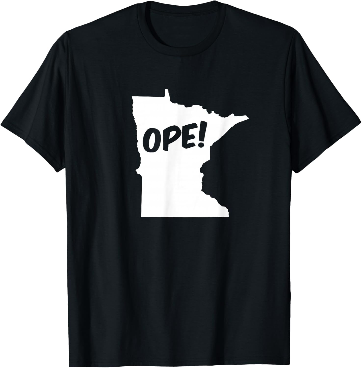 Ope Minnesota State Outline Silhouette Wholesome Funny T-Shirt - T-Shirt | Black