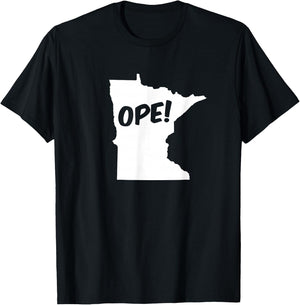 Ope Minnesota State Outline Silhouette Wholesome Funny T-Shirt - T-Shirt | Black