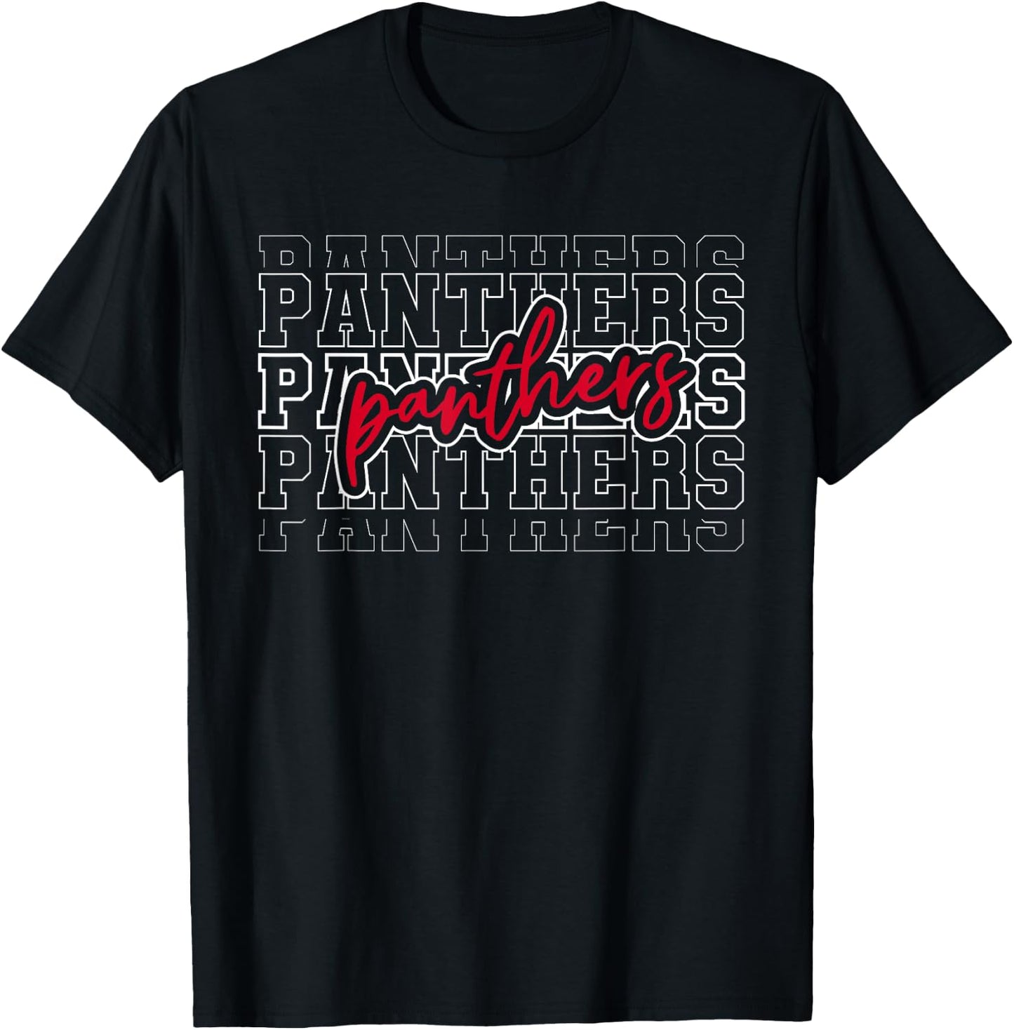 Vintage Panthers School Sports Name Spirit Back To School T-Shirt - T-Shirt | Black