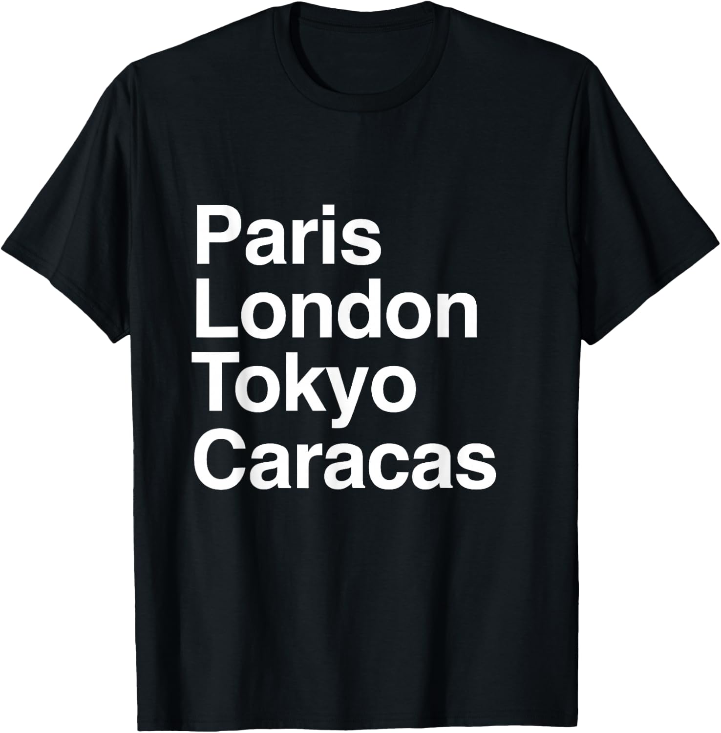 Paris Tokyo London Caracas Gift Design Caracas Souvenir T-Shirt - T-Shirt | Black