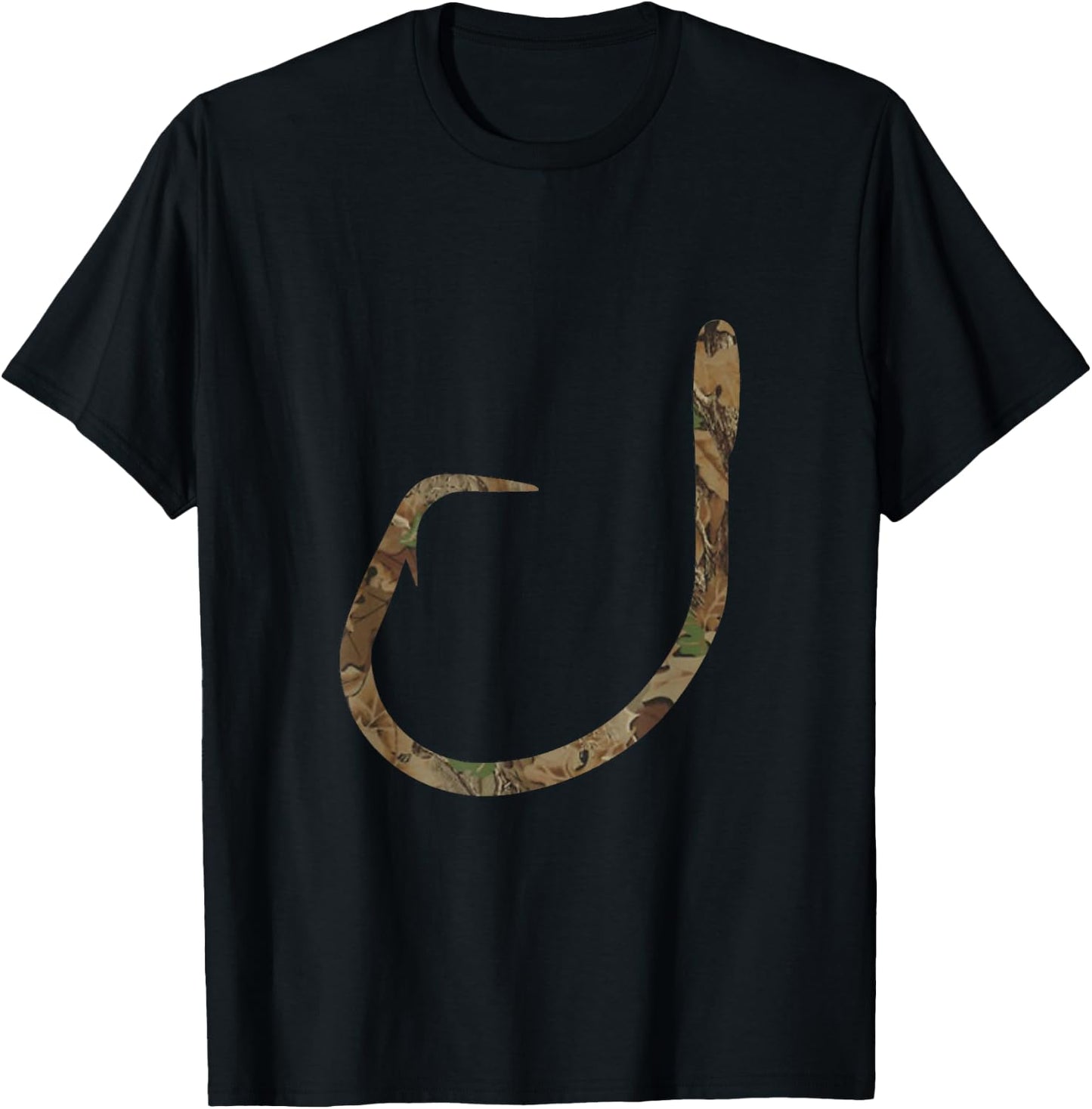 Camo Catfish Circle Hook Fishing Camouflage Fish Fishing T-Shirt - T-Shirt | Black