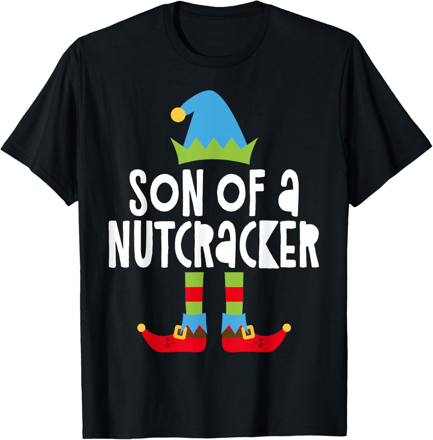 Son Of A Nutcracker Christmas Elf Shirt T-Shirt - T-Shirt | Black