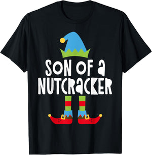 Son Of A Nutcracker Christmas Elf Shirt T-Shirt - T-Shirt | Black
