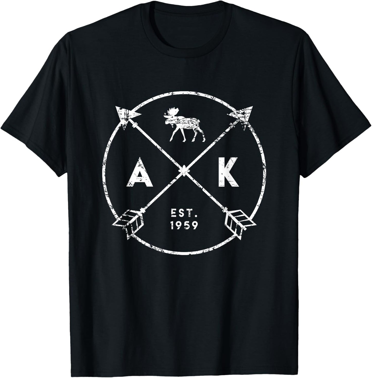 Alaska Adventure Shirt, Est 1959 Moose Arrows Tribal State T-Shirt - T-Shirt | Black