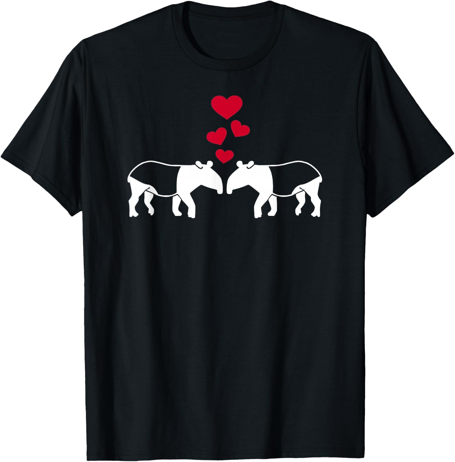 Tapir in love T-Shirt - T-Shirt | Black