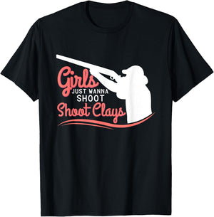 Funny Trap Skeet Shooting Girls Just Wanna Shoot Clay T-Shirt - T-Shirt | Black