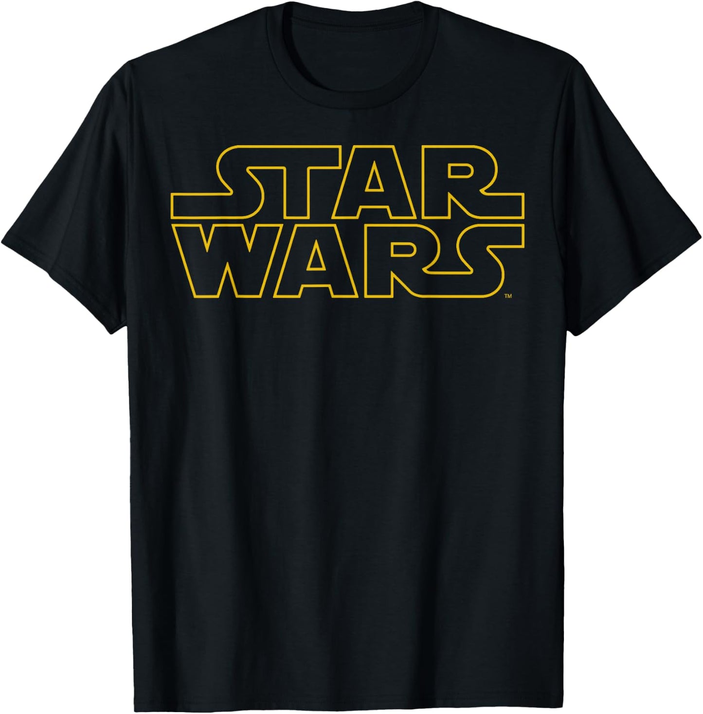 Star Wars Classic Yellow Outline Title Logo T-Shirt - T-Shirt | Black