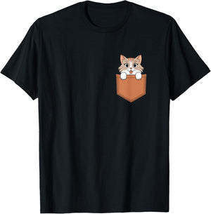 Ragdoll In Pocket Cat Owner Cute Pet Lover T-Shirt - T-Shirt | Black