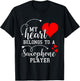 I Love My Saxophone Player Husband Wife Valentines Shirt T-Shirt - T-Shirt | Black