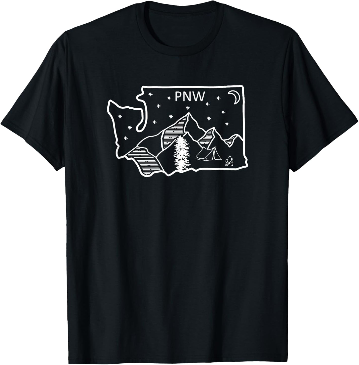 Cool PNW Pacific Northwest Washington State T-Shirt - T-Shirt | Black