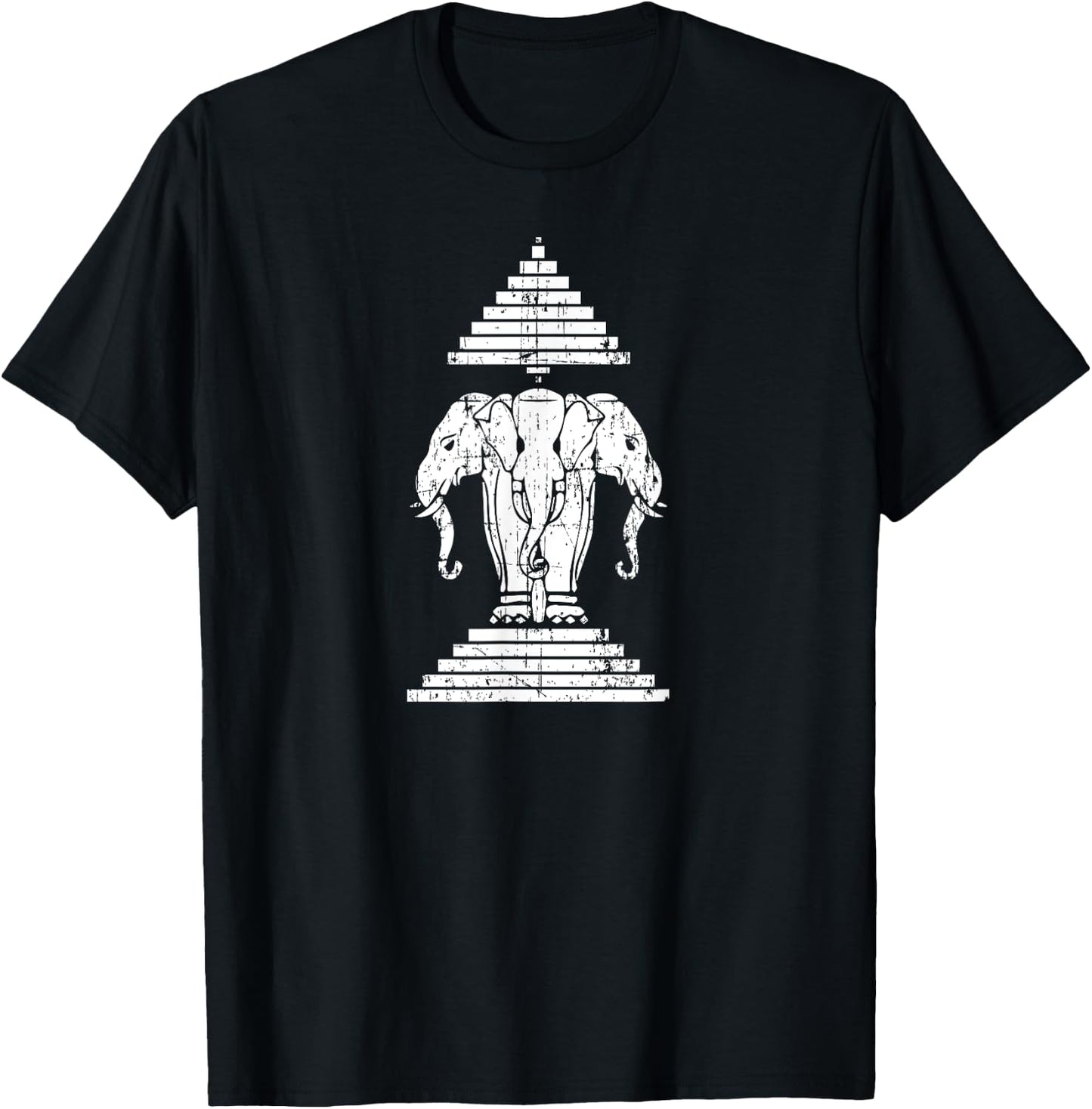 Laos 3 Headed Elephant Erawan Airavata | Laotian | Sabaidee T-Shirt - T-Shirt | Black