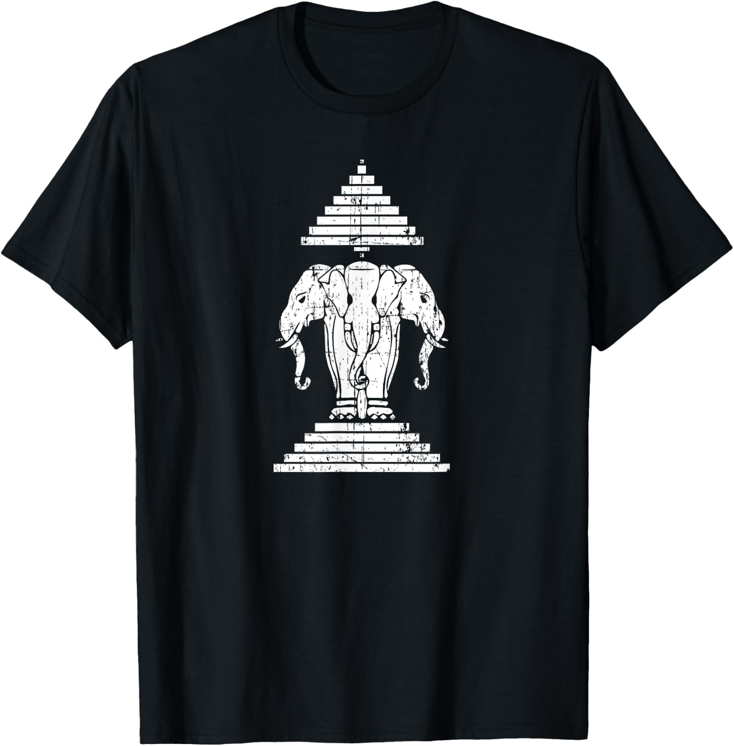 Laos 3 Headed Elephant Erawan Airavata | Laotian | Sabaidee T-Shirt - T-Shirt | Black