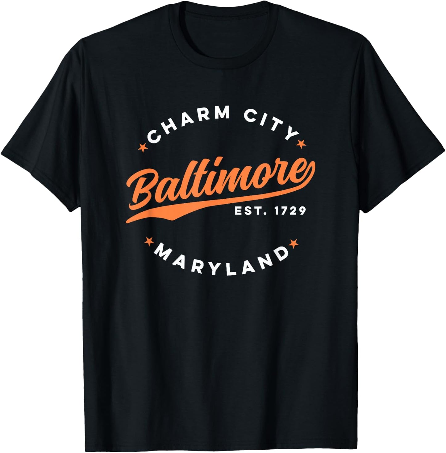 Vintage Baltimore Charm City Maryland Red White Text T-Shirt - T-Shirt | Black